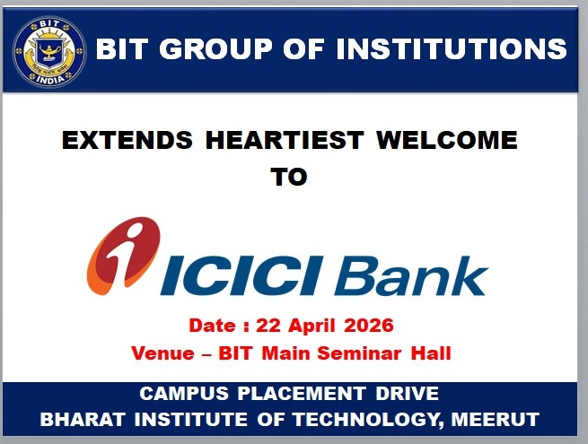 Connecting Talent with Opportunity: ICICI Bank Placement Drive at BIT Meerut!